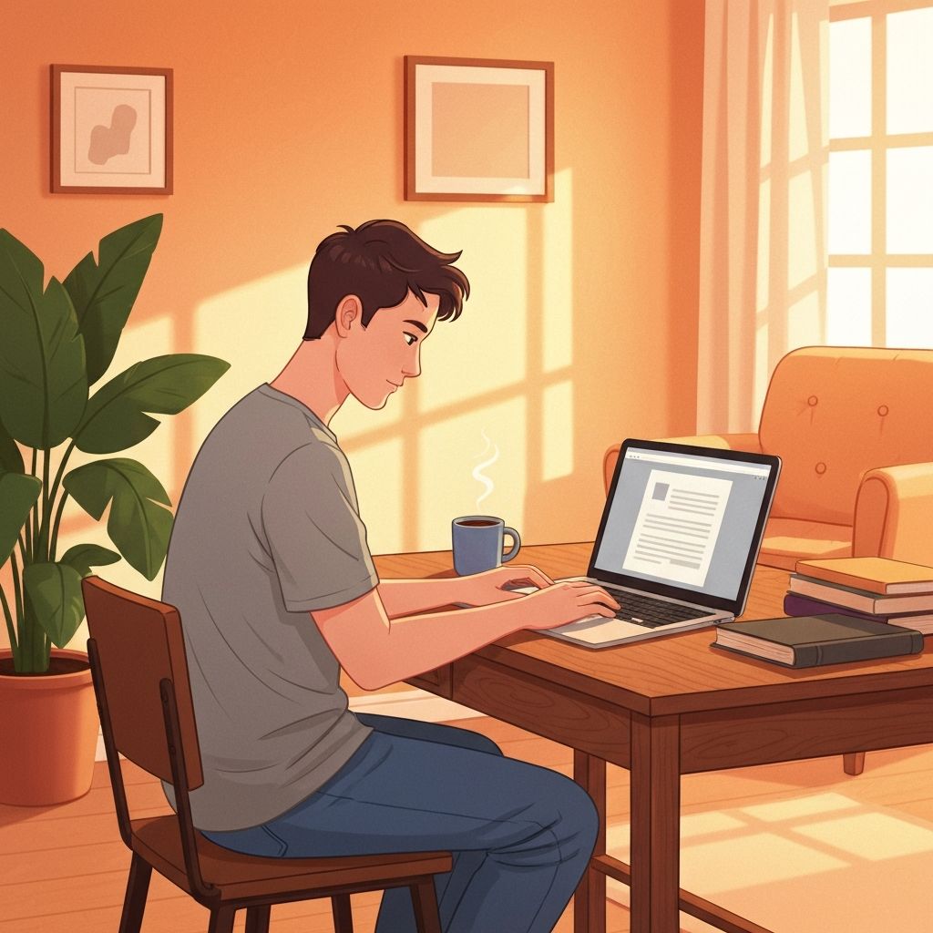 Person working from home illustration